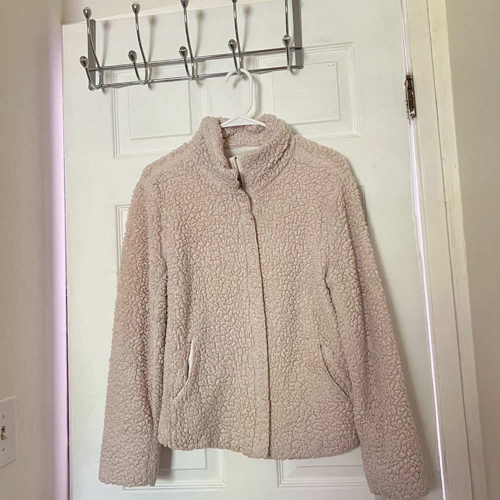 Thread & Supply Soft Beige Teddy Jacket